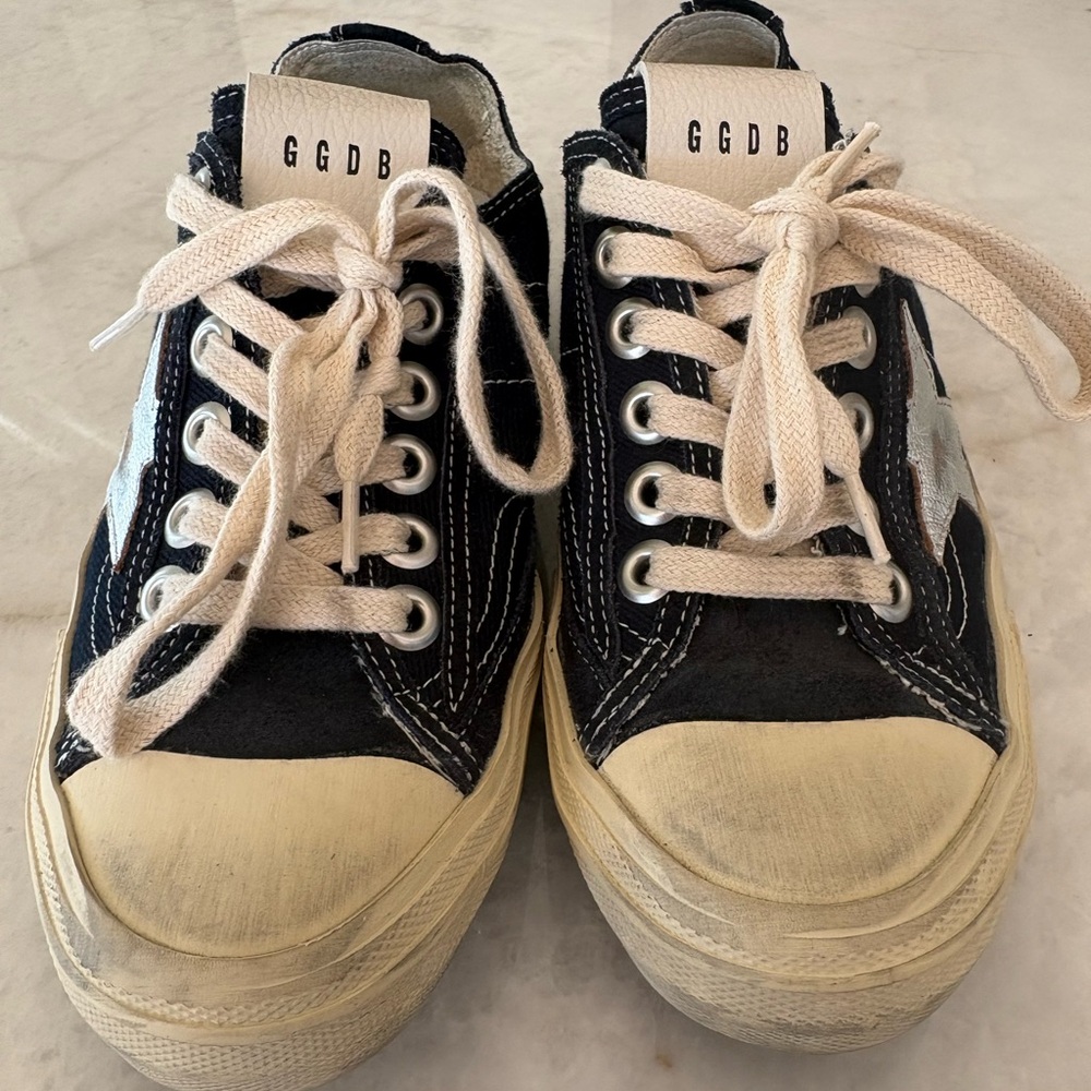 Golden Goose Kids Sneakers in Black and Cream